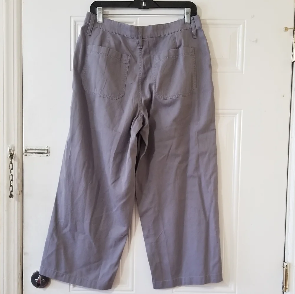 J. Crew Cropped Wide-Leg Pants in Dusty Lavender Gray